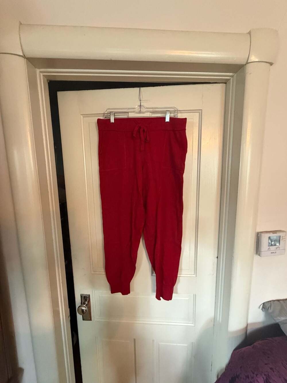 J.Crew Red Cotton Cashmere Drawstring Jogger Lounge Pants Medium